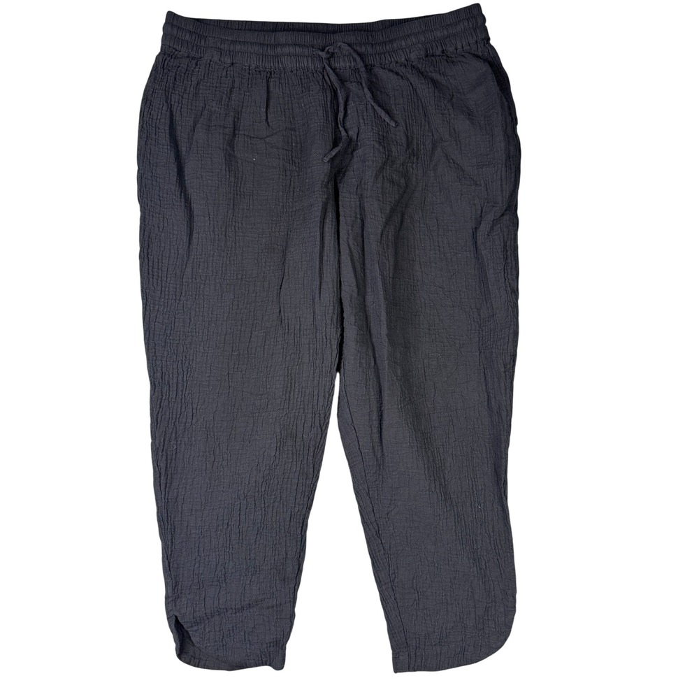 Pact Coastal Gauze Pant XL Black 100% Organic Cotton Tapered Ankle WA1-FCP
